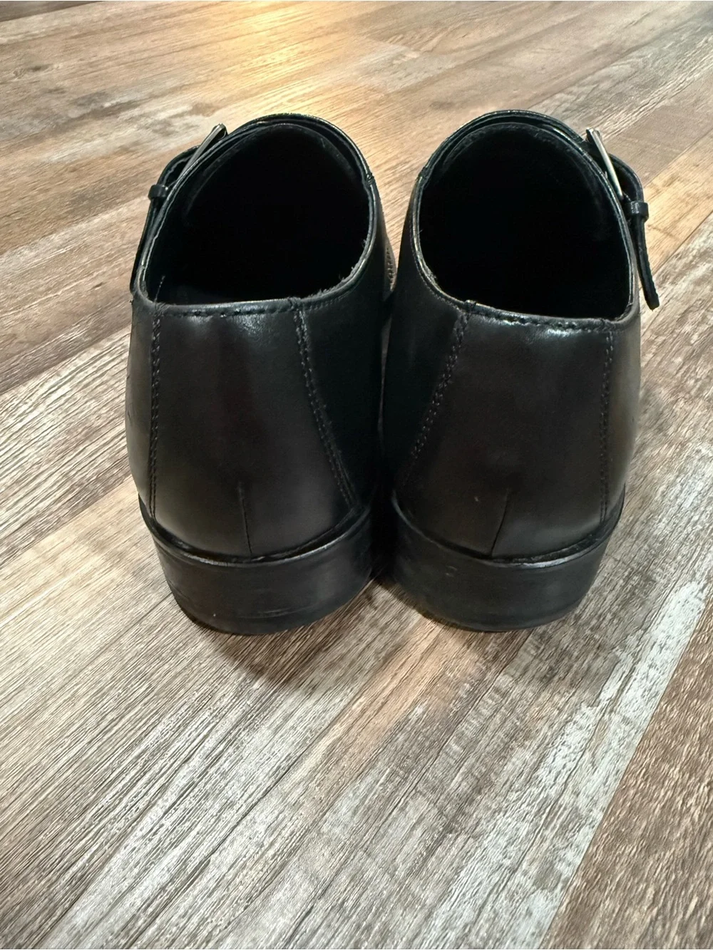 Cole Haan Men's Black Leather Single Monk Strap Dress Shoes Size 8.5